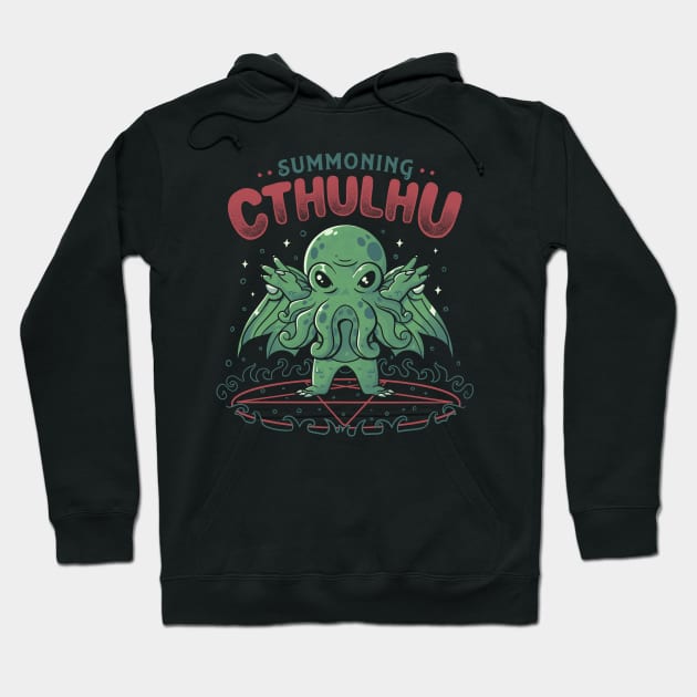 Summoning Cthulhu Cool Horror Gift Hoodie by eduely